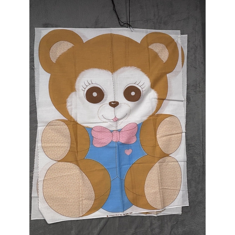 Spring Mills Inc Giant Teddy Bear Fabric Panel Vintage 7639 4739 Material Sewing